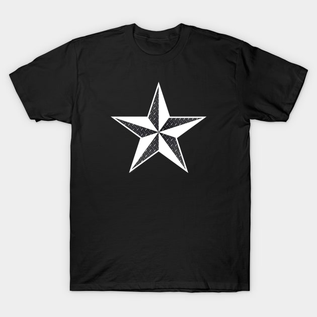 Nautical Star - Diamond Plate T-Shirt by RainingSpiders